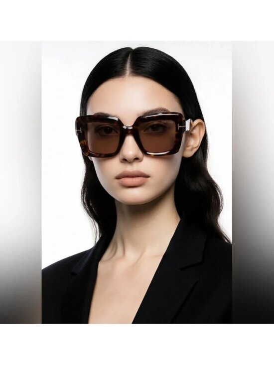 New Authentic Tom Ford Esme TF1157 52J Havana/Brown Sunglasses main image 7
